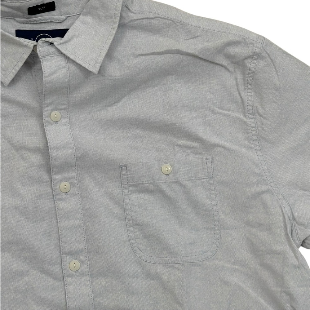 Even Tide Men’s Short Sleeve Slim Light Grey Button Up NWT - Size XXL - Picture 3 of 7